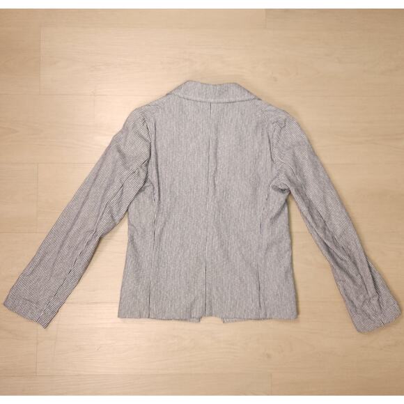 KOCH Made in USA Striped Blazer in Lightweight Cotton-Linen Feel, Size S - Picture 11 of 12